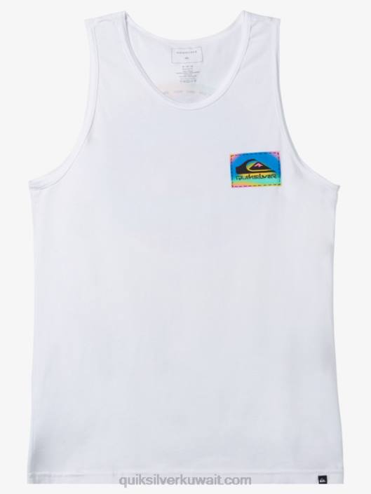 تي شيرت بلون التدفق Quiksilver رجال 68001332 أبيض