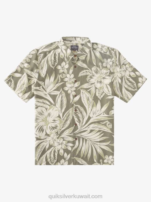 قميص الرجل المائي ليقضوا وقت قصير الأكمام Quiksilver رجال 68001334 أيام غداء الزيتون المتربة