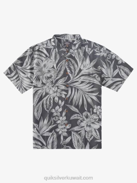 قميص الرجل المائي ليقضوا وقت قصير الأكمام Quiksilver رجال 68001336 أيام الفطور المتأخر السوداء