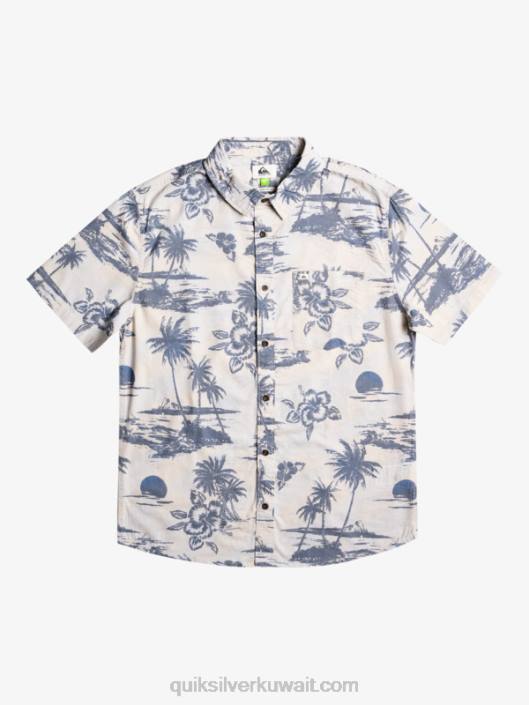 قميص قطني بأكمام قصيرة من إيرفلو Quiksilver رجال 68001368 تدفق الهواء من خشب البتولا