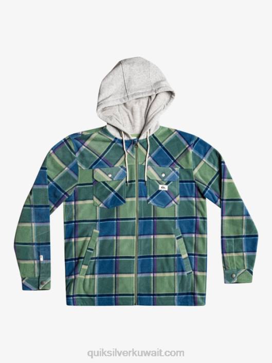 سترة من الصوف بغطاء للرأس ومزودة بغطاء للرأس فائقة الانتفاخ Quiksilver رجال 68001473 منقوشة الفانيلا الزرقاء بروفنسيال