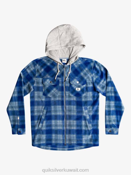 سترة من الصوف بغطاء للرأس ومزودة بغطاء للرأس فائقة الانتفاخ Quiksilver رجال 68001475 سوداليت أزرق سوبر منقوشة