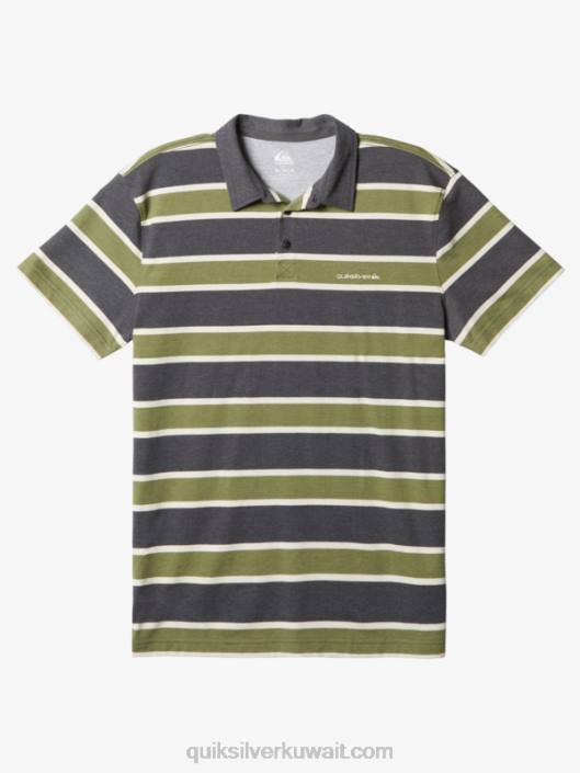 قميص بولو مخطط لايت بأكمام قصيرة Quiksilver رجال 68001623 مدرج لايت مخطط 3