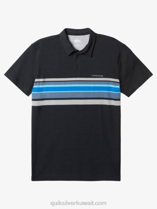 قميص بولو مخطط لايت بأكمام قصيرة Quiksilver رجال 68001624 مخطط أسود 1