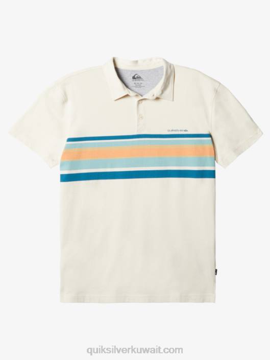 قميص بولو مخطط لايت بأكمام قصيرة Quiksilver رجال 68001625 خشب البتولا مخطط لايت 1