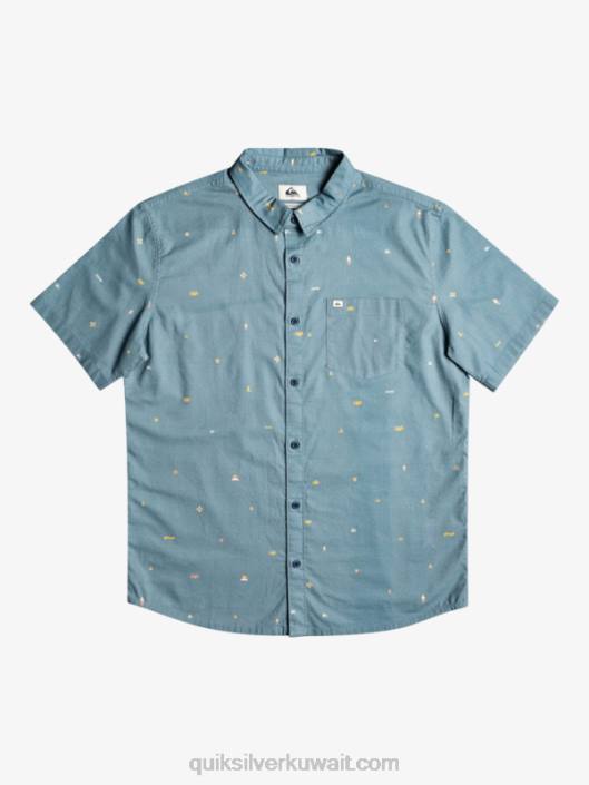 قميص بأكمام قصيرة متباعدة Quiksilver رجال 68001629 المقاطعات الزرقاء متباعدة
