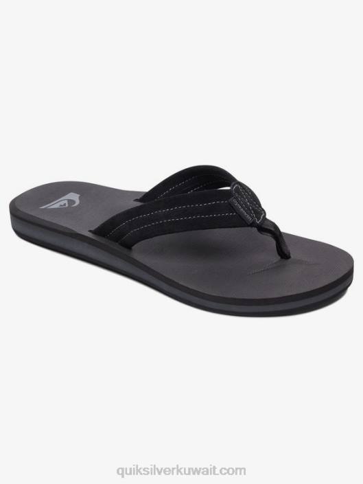 صندل من الجلد المدبوغ كارفر Quiksilver رجال 68001632 أسود خالص