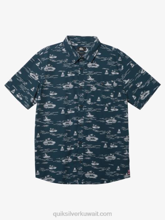 فقدت هاواي في قميص البحر بأكمام قصيرة Quiksilver رجال 68001726 منتصف الليل البحرية