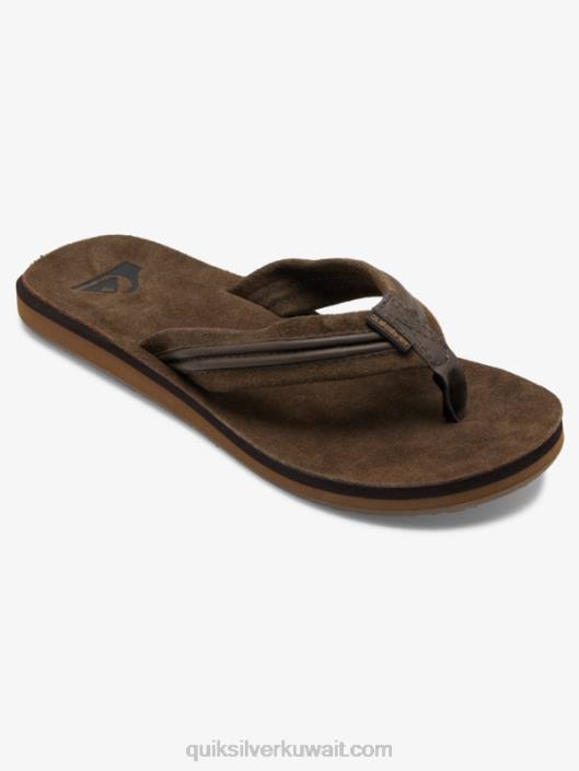 الصنادل الجلدية كارفر Quiksilver رجال 68001773 بني
