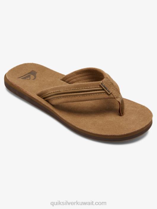 الصنادل الجلدية كارفر Quiksilver رجال 68001774 تان - صلب