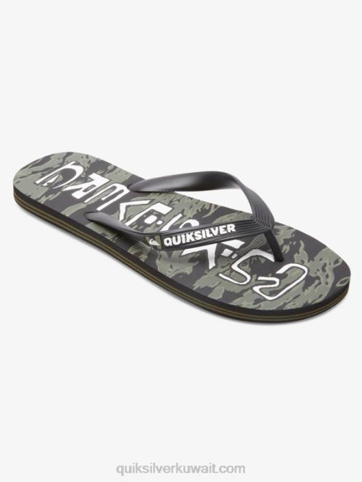 شبشب بحمض مولوكاي Quiksilver رجال 68001776 أسود / أخضر