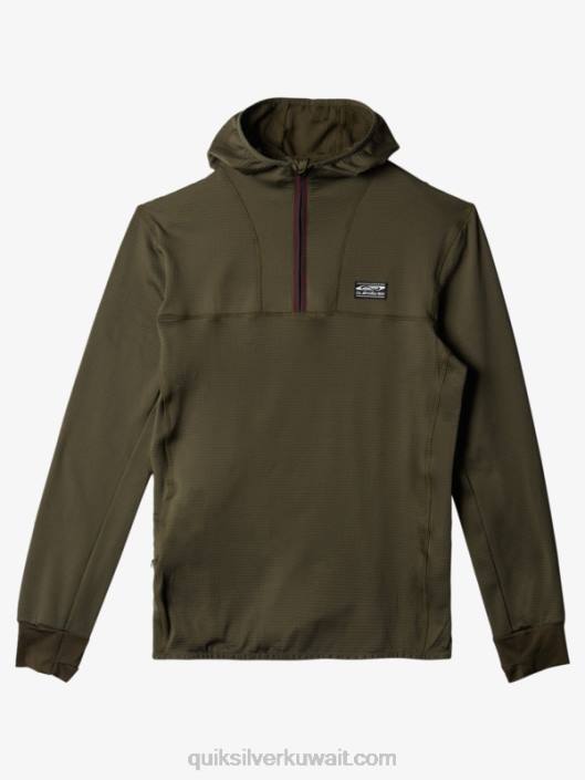 كنزة بغطاء للرأس من الصوف بسحاب Quiksilver رجال 68001874 ورق العنب
