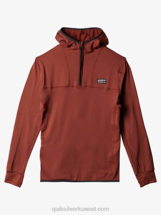 كنزة بغطاء للرأس من الصوف بسحاب Quiksilver رجال 68001875 الماهوجني