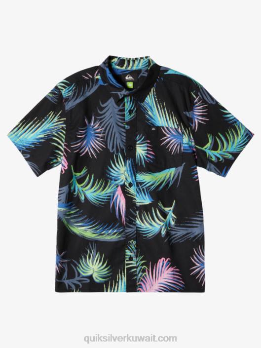 قميص بأكمام قصيرة خلل استوائي Quiksilver أولاد 68001913 خلل استوائي أسود