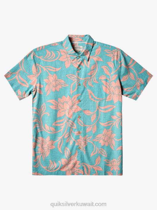 المائي قميص كل عطلة نهاية الأسبوع بأكمام قصيرة Quiksilver رجال 6800288 الأزرق الفيروزي في نهاية كل أسبوع ث