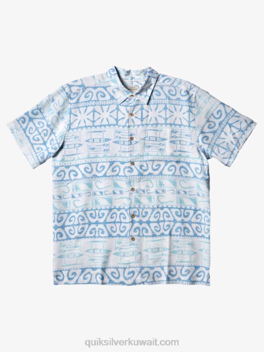 رجل الماء على الأشجار قميص قصير الأكمام Quiksilver رجال 6800293 الغسق الأزرق على الأشجار