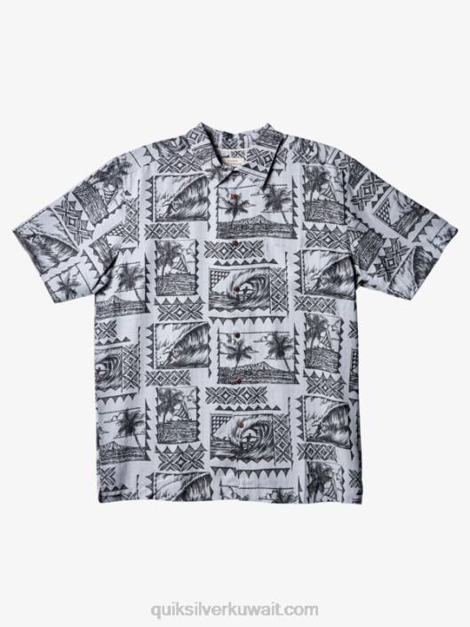 قميص بأكمام قصيرة لركوب الأمواج المائي Quiksilver رجال 6800433 زوارق تصفح سوداء