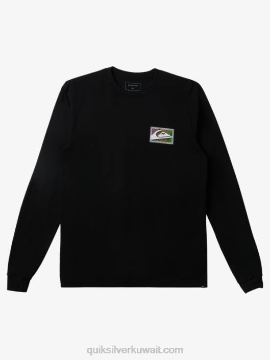 تي شيرت بأكمام طويلة بطباعة متدرجة Quiksilver رجال 6800435 أسود