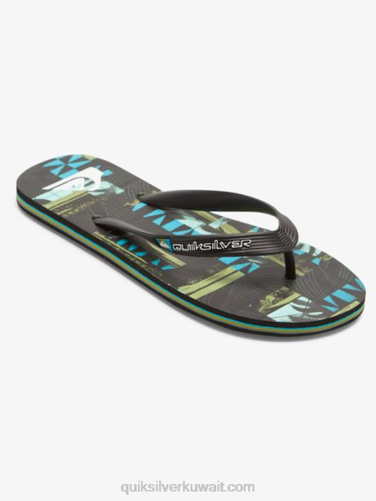 شبشب فن جريج كابلان مولوكاي Quiksilver رجال 6800524 أسود / أزرق / أخضر