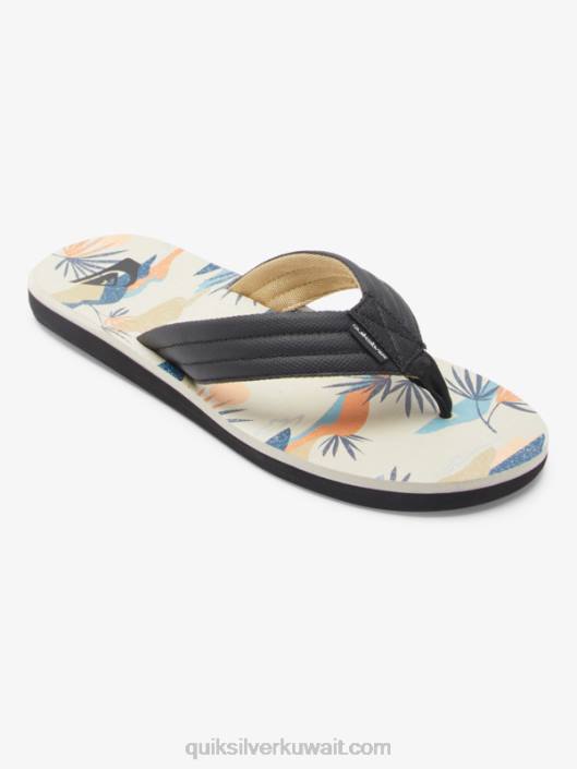 صندل بطبعة كارفر Quiksilver رجال 6800612 أسود / أبيض / أزرق