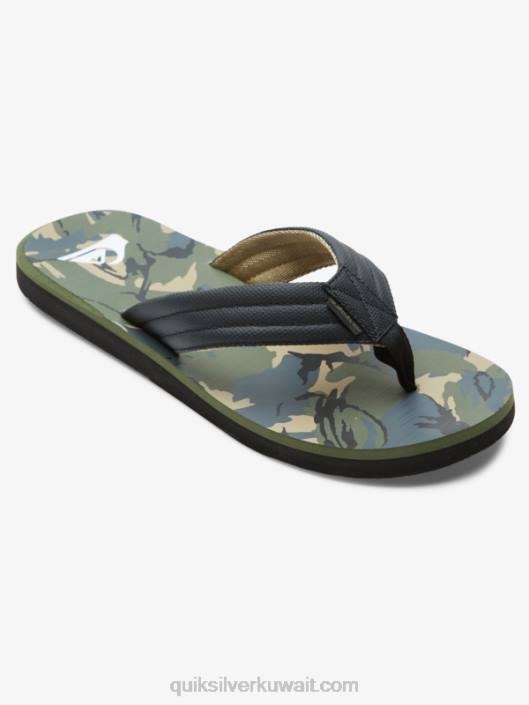 صندل بطبعة كارفر Quiksilver رجال 6800614 أسود / أخضر / رمادي
