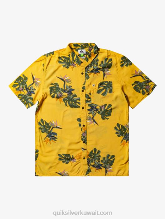 القميص الأزهار قصيرة الأكمام Quiksilver رجال 6800651 صفار الأزهار SS
