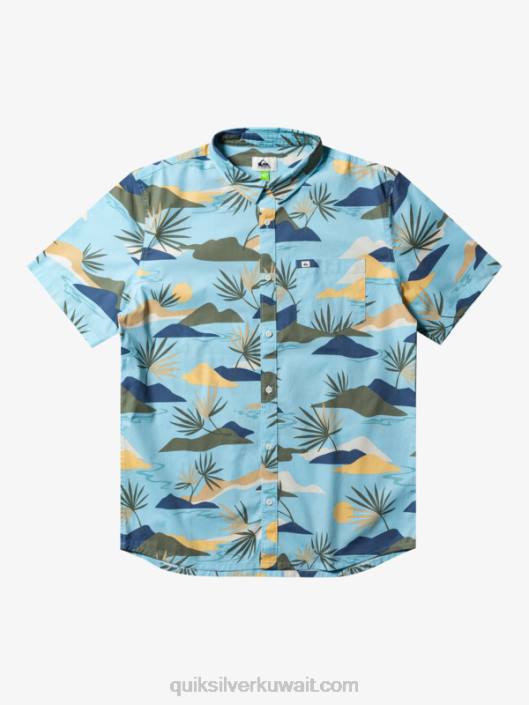 قميص بأكمام قصيرة مذهل بطيء Quiksilver رجال 6800665 السماء الزرقاء بطيئة المذهول SS