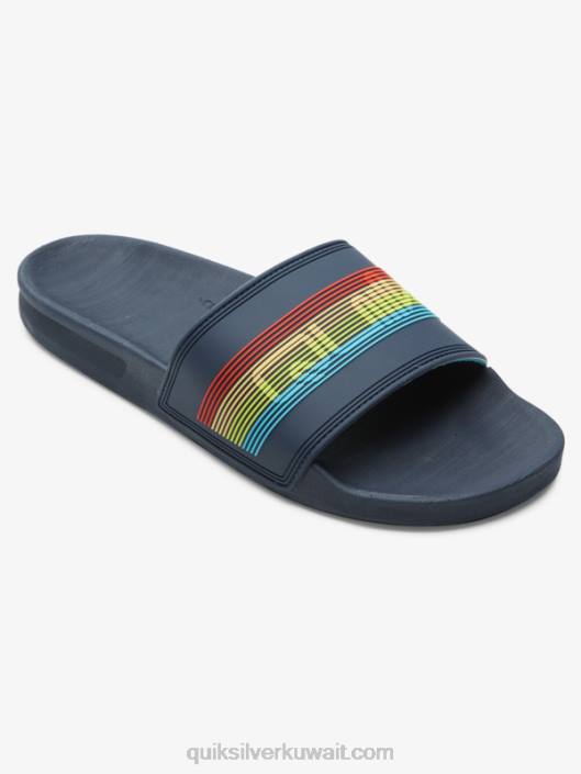 صندل منزلق بعلامة نصية من ريفي Quiksilver رجال 6800688 أزرق 3