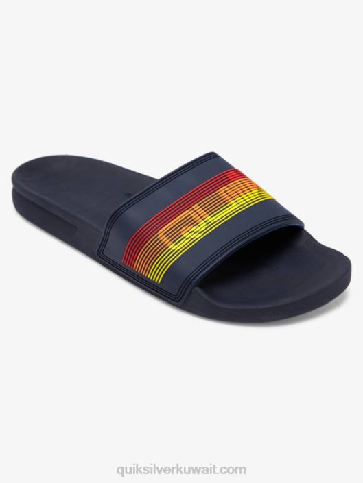 صندل منزلق بعلامة نصية من ريفي Quiksilver رجال 6800691 أزرق 2