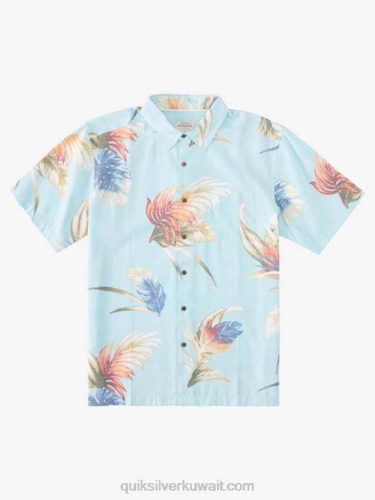 قميص بأكمام قصيرة مزين بالزهور بألوان قوس قزح Quiksilver رجال 6800825 قوس قزح المائية الأزهار