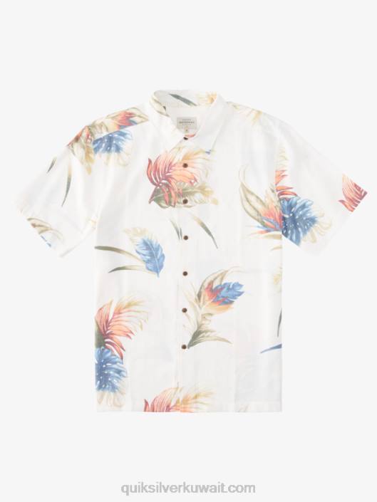 قميص بأكمام قصيرة مزين بالزهور بألوان قوس قزح Quiksilver رجال 6800826 العتيقة الأبيض قوس قزح الأزهار