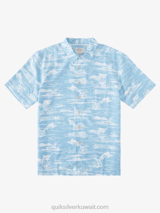 قميص هاواي ووترمان مارلين الرقصة Quiksilver رجال 6800900 الغسق الأزرق مارلين رقصة