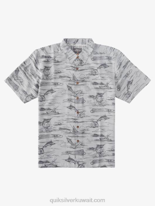 قميص هاواي ووترمان مارلين الرقصة Quiksilver رجال 6800901 رقصة مارلين السوداء