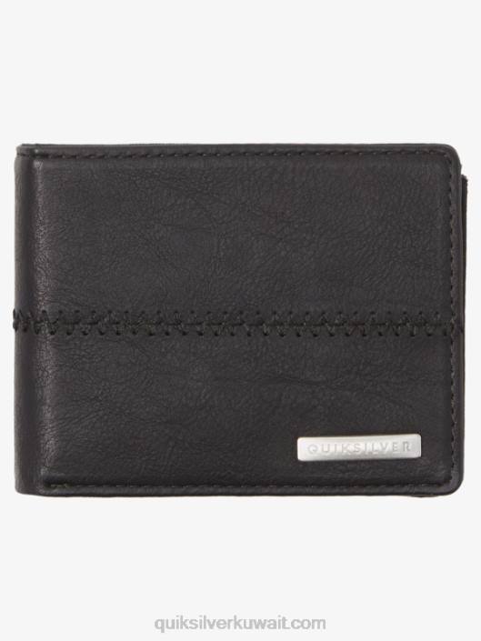 محفظة ثلاثية الطيات مخيط Quiksilver رجال 6800906 أسود أسود