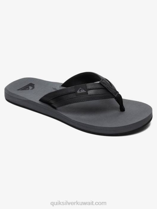 صنادل كارفر Quiksilver رجال 6800936 أسود / رمادي