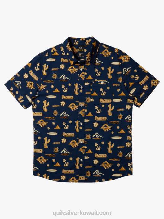 قميص بأكمام قصيرة Quiksilver x Pacifico رجال 680015 بليزر كحلي