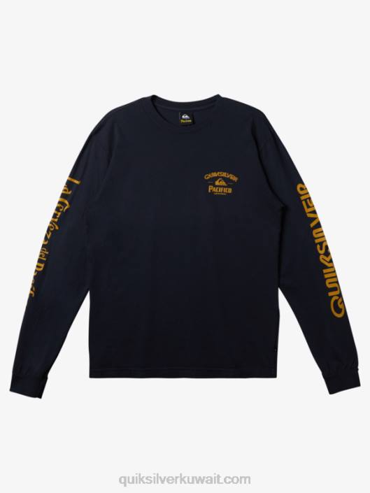 مطلق النار مستقيم طويل الأكمام تي شيرت Quiksilver x Pacifico رجال 68006 بليزر كحلي