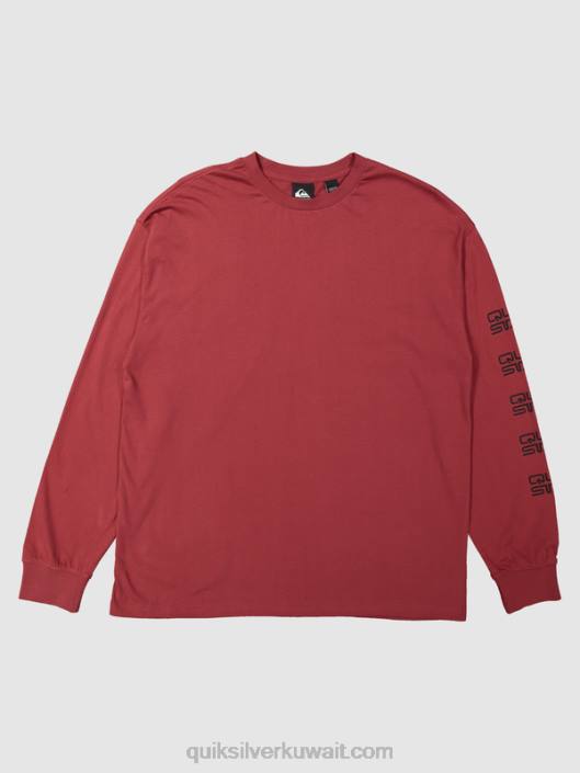 تي شيرت عضوي بأكمام طويلة Quiksilver x Stab رجال 68001844 نبيذ روبي