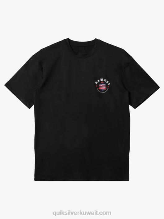 تي شيرت هاواي رويال UPF 50 قصير الأكمام لركوب الأمواج Quiksilver رجال 68001123 أسود