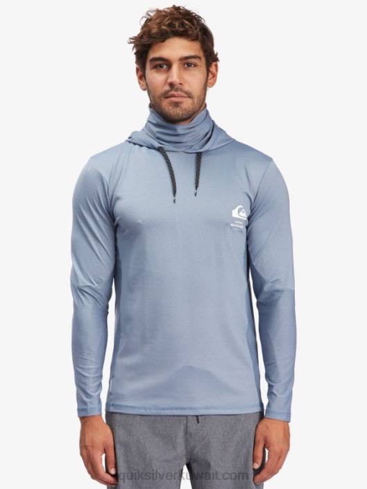 تي شيرت ووترمان انجلر بغطاء للرأس بأكمام طويلة UPF 50 Quiksilver رجال 68001849 الراية الزرقاء