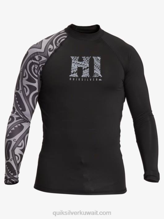 تي شيرت هاواي بيغ آيلاند UPF 50 طويل الأكمام Quiksilver رجال 6800923 أسود