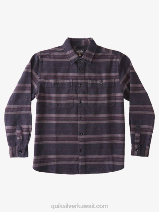 Waterman الأفقي ريدج الفانيلا قميص طويل الأكمام Quiksilver رجال 68001121 ريدج أفقي أسود