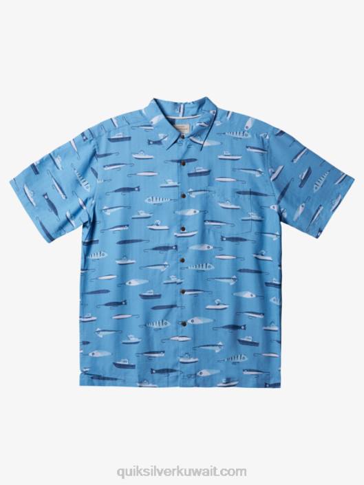Waterman السحب أسبوع قميص تقني قصير الأكمام Quiksilver رجال 6800442 الغسق الأزرق السحب الأسبوع ث