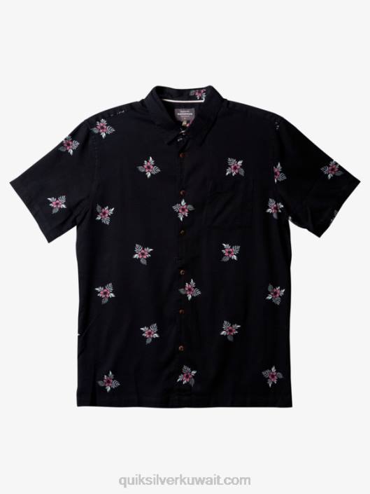 Waterman Small دواسات قميص قصير الأكمام Quiksilver رجال 6800424 دواسات صغيرة سوداء
