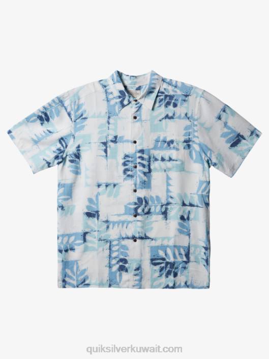 Waterman canoes reef قميص تقني قصير الأكمام Quiksilver رجال 6800399 الغسق الأزرق زوارق الشعاب المرجانية ث