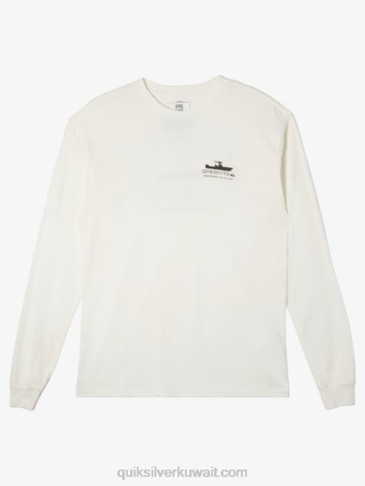 Waterman power trip طويلة الأكمام تي شيرت Quiksilver رجال 680063 سنو وايت