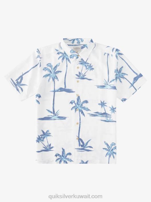 قميص هاواي بأكمام قصيرة من Waterman sea breezer Quiksilver رجال 68001501 الغسق نسيم البحر الأزرق