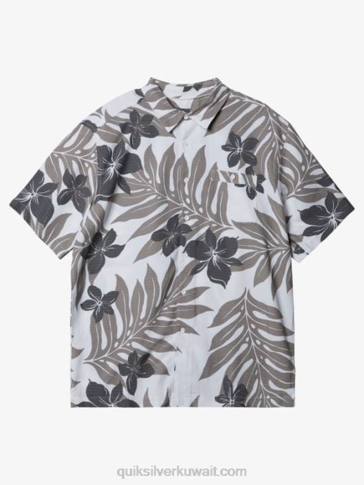 قميص Waterman shonan بأكمام قصيرة Quiksilver رجال 6800992 أبيض أسود