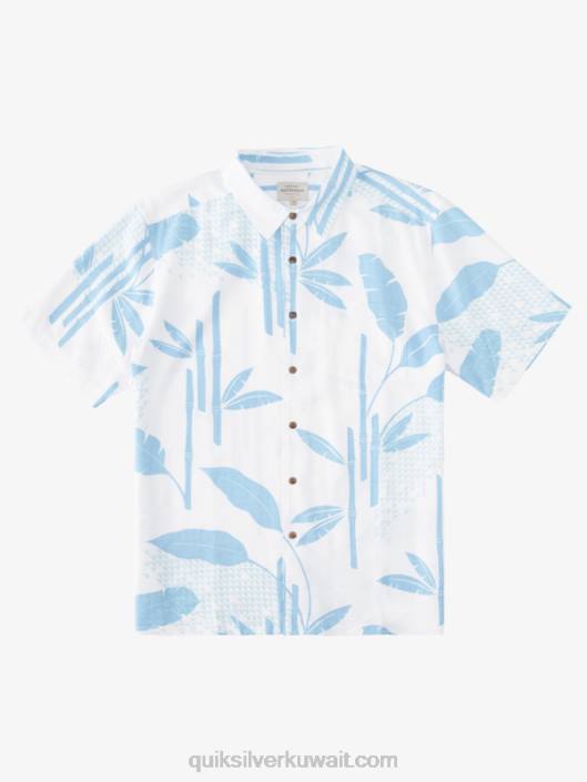 Waterman surf riff قميص قصير الأكمام Quiksilver رجال 6800837 أمواج الغسق الزرقاء