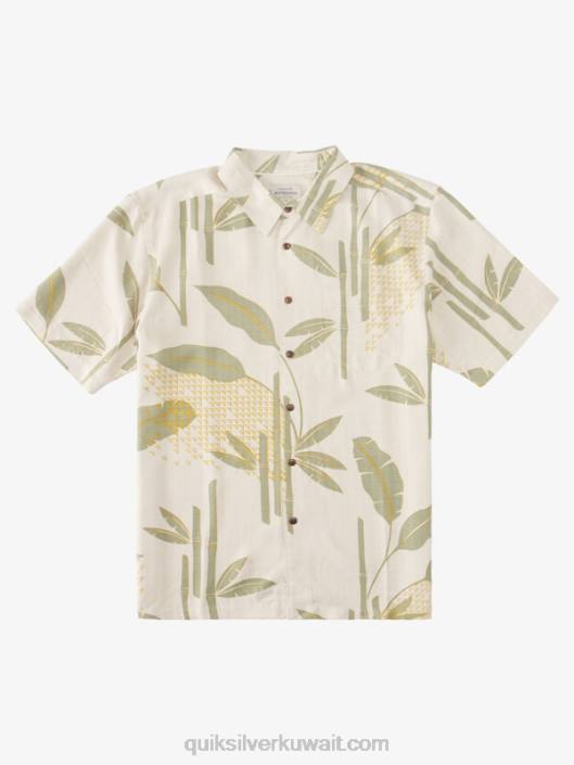 Waterman surf riff قميص قصير الأكمام Quiksilver رجال 6800838 أمواج الأرز البني
